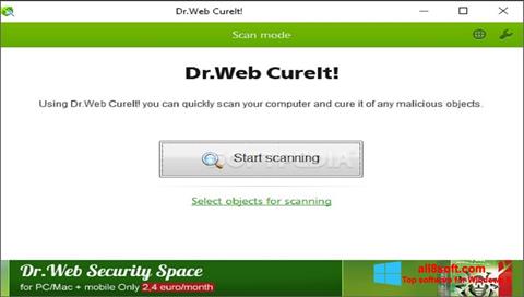 Skærmbillede Dr.Web CureIt Windows 8