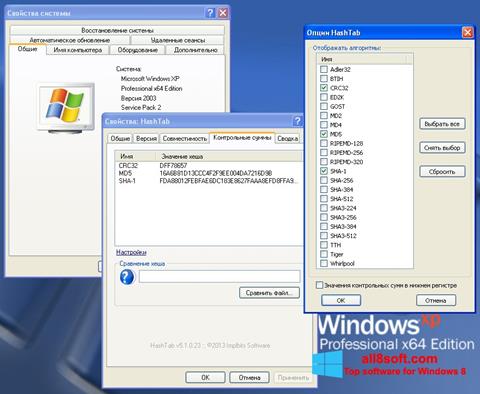 Skærmbillede HashTab Windows 8
