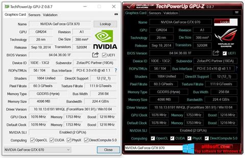 Skærmbillede GPU-Z Windows 8