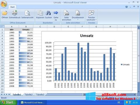 Skærmbillede Excel Viewer Windows 8