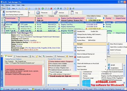 Skærmbillede AnVir Task Manager Windows 8