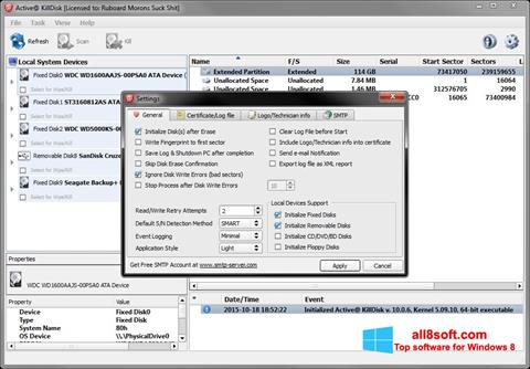 Skærmbillede Active KillDisk Windows 8