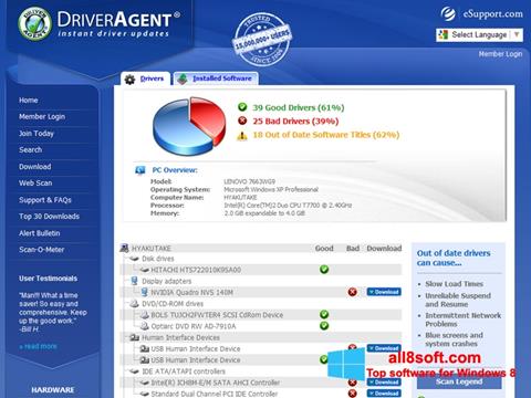 Skærmbillede DriverAgent Windows 8