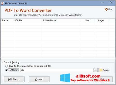 Skærmbillede PDF to Word Converter Windows 8