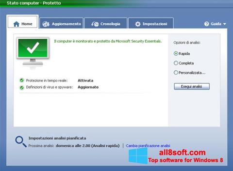 Skærmbillede Microsoft Security Essentials Windows 8