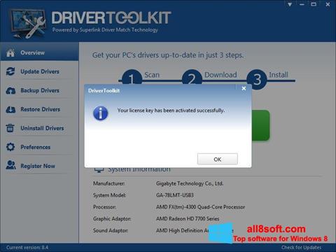 Skærmbillede Driver Toolkit Windows 8