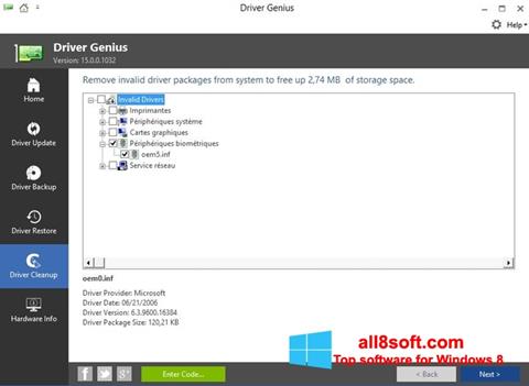 Skærmbillede Driver Genius Windows 8