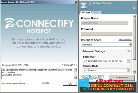 Skærmbillede Connectify Hotspot PRO Windows 8