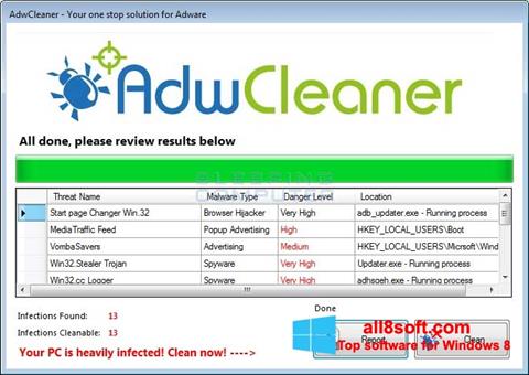 Skærmbillede AdwCleaner Windows 8