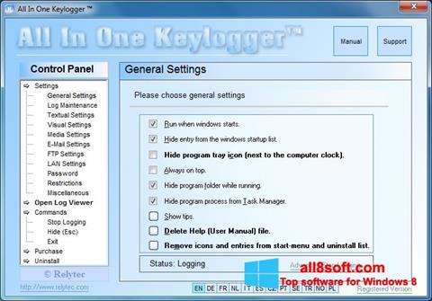 Skærmbillede Keylogger Windows 8