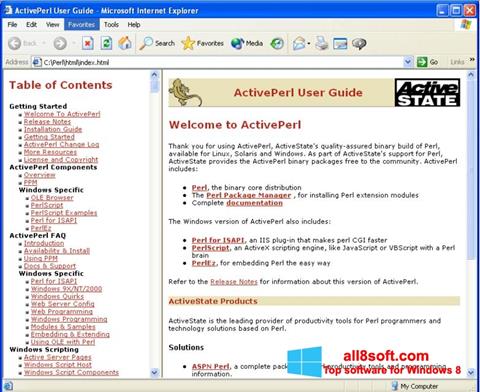 Skærmbillede ActivePerl Windows 8