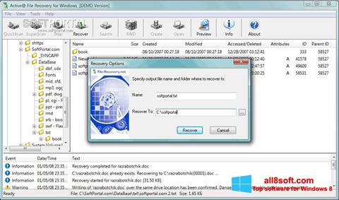 Skærmbillede Active File Recovery Windows 8