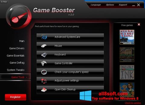 Skærmbillede Game Booster Windows 8