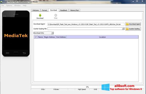 Skærmbillede FlashTool Windows 8