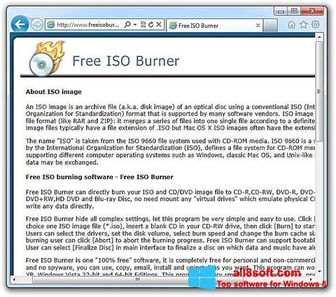 Skærmbillede ISO Burner Windows 8