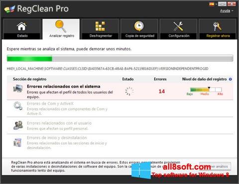 Skærmbillede RegClean Pro Windows 8