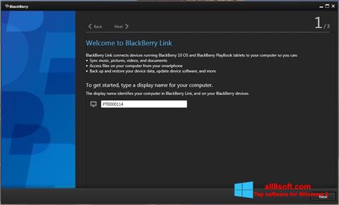 Skærmbillede BlackBerry Link Windows 8