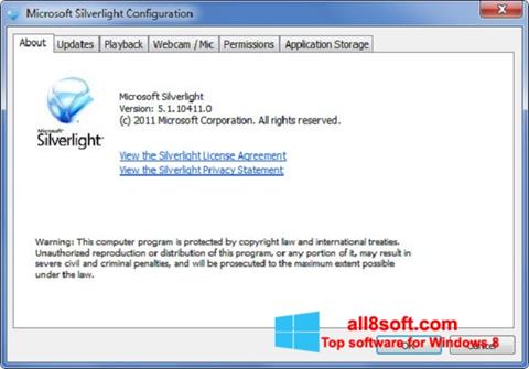 Skærmbillede Microsoft Silverlight Windows 8