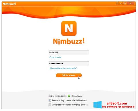 Skærmbillede Nimbuzz Windows 8