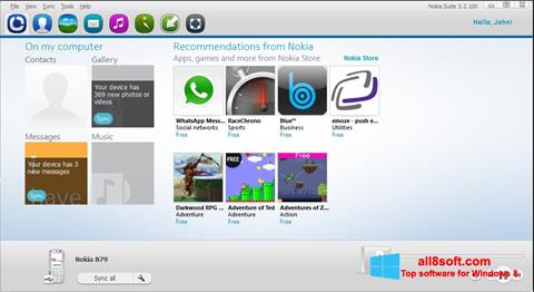 Skærmbillede Nokia PC Suite Windows 8