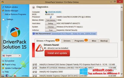 Skærmbillede DriverPack Solution Online Windows 8