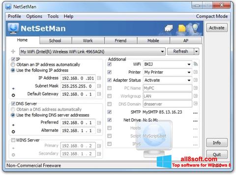 Skærmbillede NetSetMan Windows 8