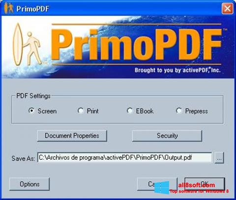 Skærmbillede PrimoPDF Windows 8