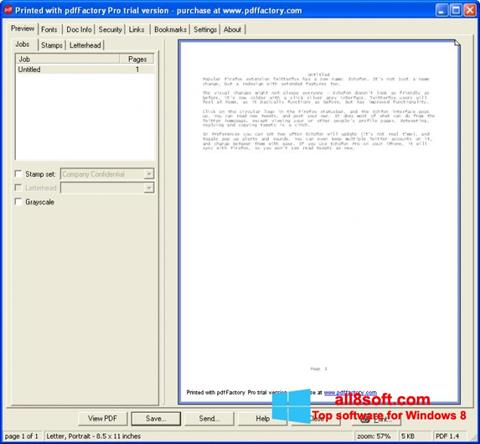Skærmbillede pdfFactory Pro Windows 8