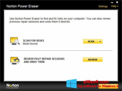 Skærmbillede Norton Power Eraser Windows 8