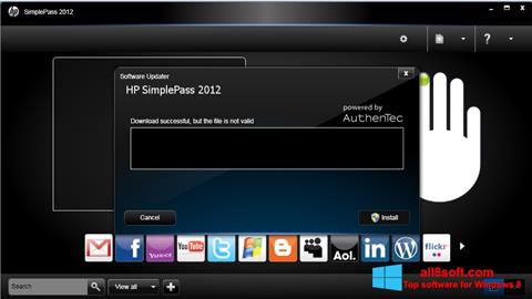 Skærmbillede HP SimplePass Windows 8