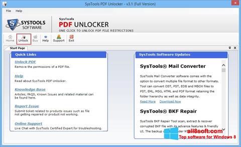 Skærmbillede PDF Unlocker Windows 8