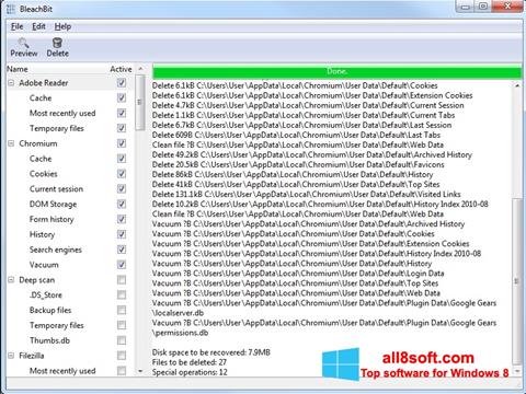 Skærmbillede BleachBit Windows 8