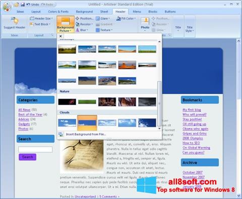 Skærmbillede Artisteer Windows 8