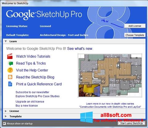 Skærmbillede Google SketchUp Pro Windows 8