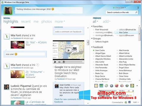 Skærmbillede Windows Live Messenger Windows 8