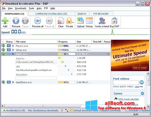 Skærmbillede Download Accelerator Plus Windows 8