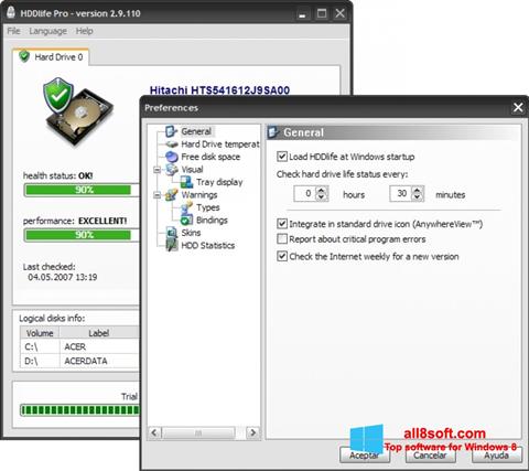 Skærmbillede HDDlife Windows 8