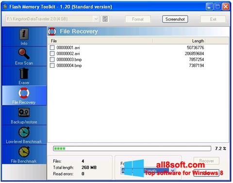 Skærmbillede Flash Memory Toolkit Windows 8