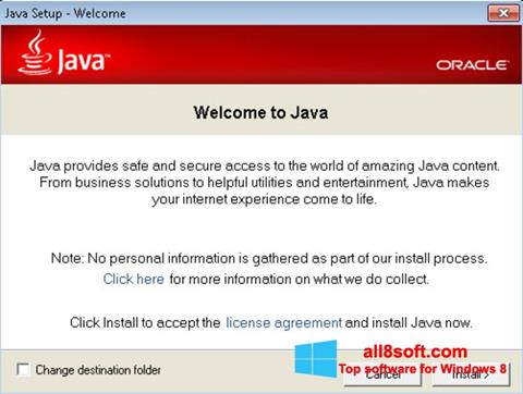 Skærmbillede Java Runtime Environment Windows 8