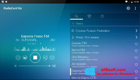 Skærmbillede Radiocent Windows 8