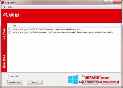Skærmbillede Avira Registry Cleaner Windows 8