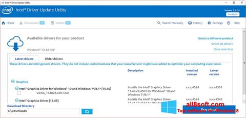 Skærmbillede Intel Driver Update Utility Windows 8