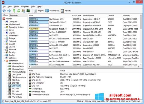 Skærmbillede AIDA32 Windows 8