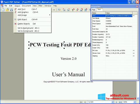 Skærmbillede Foxit PDF Editor Windows 8